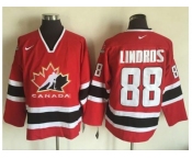 Team CA. #88 Eric Lindros Red Black 2002 Olympic Nike Throwback Stitched NHL Jersey