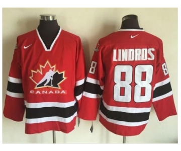 Team CA. #88 Eric Lindros Red Black 2002 Olympic Nike Throwback Stitched NHL Jersey