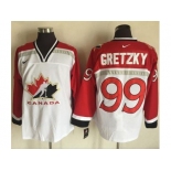 Team CA. #99 Wayne Gretzky White Red Nike Throwback Stitched NHL Jersey