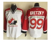 Team CA. #99 Wayne Gretzky White Red Nike Throwback Stitched NHL Jersey