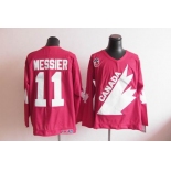 nhl jerseys team canada olympic #11 messier m&n red