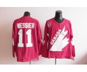 nhl jerseys team canada olympic #11 messier m&n red