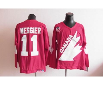 nhl jerseys team canada olympic #11 messier m&n red