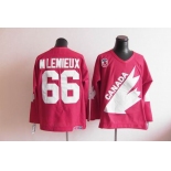 nhl jerseys team canada olympic #66 mlemieux m&n red