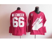 nhl jerseys team canada olympic #66 mlemieux m&n red