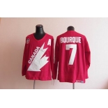 nhl jerseys team canada olympic #7 bourque m&n red