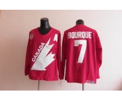 nhl jerseys team canada olympic #7 bourque m&n red