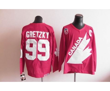 nhl jerseys team canada olympic #99 gretzky m&n red