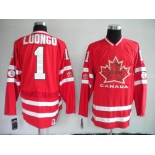 nhl team canada #1 luongo 2010 olympic red