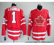 nhl team canada #1 luongo 2010 olympic red