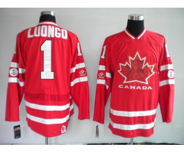 nhl team canada #1 luongo 2010 olympic red