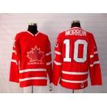 nhl team canada #10 morrow 2010 olympic red