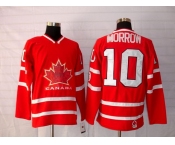 nhl team canada #10 morrow 2010 olympic red