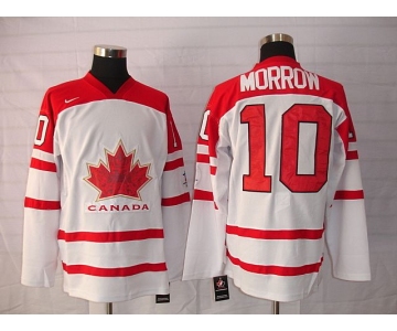 nhl team canada #10 morrow 2010 olympic white