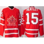 nhl team canada #15 heatley 2010 olympic red