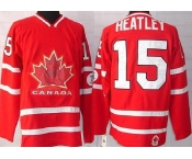 nhl team canada #15 heatley 2010 olympic red