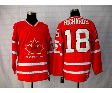 nhl team canada #18 richards 2010 olympic red