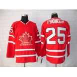 nhl team canada #25 pronger 2010 olympic red