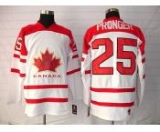 nhl team canada #25 pronger 2010 olympic white