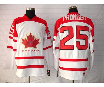 nhl team canada #25 pronger 2010 olympic white