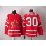 nhl team canada #30 brodeur 2010 olympic red