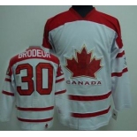 nhl team canada #30 brodeur 2010 olympic white