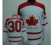 nhl team canada #30 brodeur 2010 olympic white