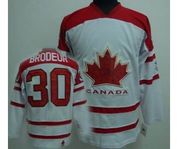 nhl team canada #30 brodeur 2010 olympic white