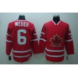 nhl team canada #6 weber  2010 olympic red