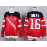 Women NHL Team Canada Olympic #16 toews red jerseys[100 th]