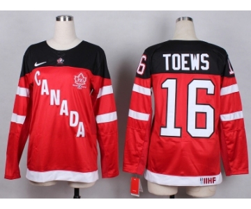 Women NHL Team Canada Olympic #16 toews red jerseys[100 th]