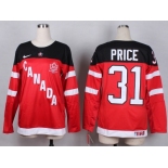 Women NHL Team Canada Olympic #31 price red jerseys[100 th]