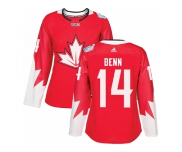 Women's Adidas Team Canada #14 Jamie Benn Authentic Red Away 2016 World Cup Hockey Jersey