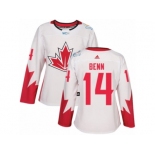 Women's Adidas Team Canada #14 Jamie Benn Authentic White Home 2016 World Cup Hockey Jersey