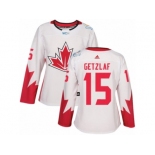 Women's Adidas Team Canada #15 Ryan Getzlaf Authentic White Home 2016 World Cup Hockey Jersey