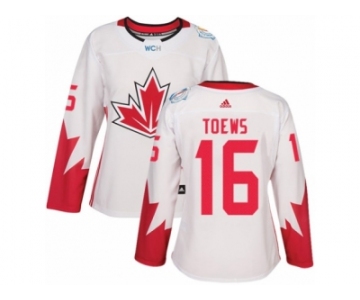 Women's Adidas Team Canada #16 Jonathan Toews Authentic White Home 2016 World Cup Hockey Jersey