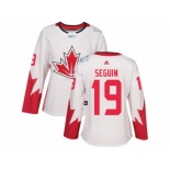 Women's Adidas Team Canada #19 Tyler Seguin Authentic White Home 2016 World Cup Hockey Jersey