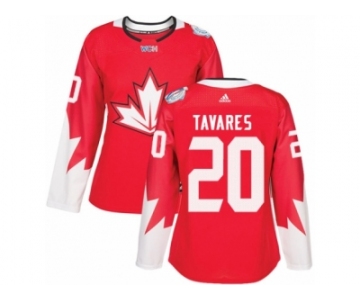 Women's Adidas Team Canada #20 John Tavares Premier Red Away 2016 World Cup Hockey Jersey