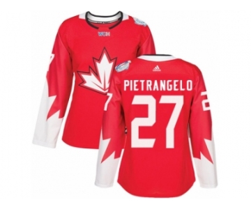 Women's Adidas Team Canada #27 Alex Pietrangelo Premier Red Away 2016 World Cup Hockey Jersey