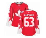 Women's Adidas Team Canada #63 Brad Marchand Premier Red Away 2016 World Cup Hockey Jersey