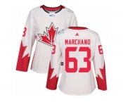 Women's Adidas Team Canada #63 Brad Marchand Premier White Home 2016 World Cup Hockey Jersey