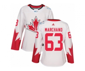 Women's Adidas Team Canada #63 Brad Marchand Premier White Home 2016 World Cup Hockey Jersey