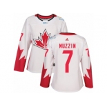 Women's Adidas Team Canada #7 Jake Muzzin Premier White Home 2016 World Cup Hockey Jersey