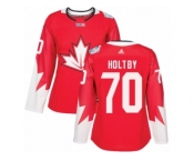 Women's Adidas Team Canada #70 Braden Holtby Premier Red Away 2016 World Cup Hockey Jersey