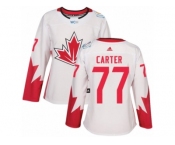 Women's Adidas Team Canada #77 Jeff Carter Authentic White Home 2016 World Cup Hockey Jersey