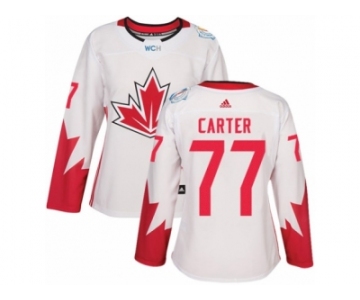 Women's Adidas Team Canada #77 Jeff Carter Authentic White Home 2016 World Cup Hockey Jersey