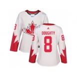 Women's Adidas Team Canada #8 Drew Doughty Authentic White Home 2016 World Cup Hockey Jersey