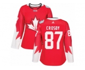 Women's Adidas Team Canada #87 Sidney Crosby Premier Red Away 2016 World Cup Hockey Jersey