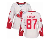 Women's Adidas Team Canada #87 Sidney Crosby Premier White Home 2016 World Cup Hockey Jersey