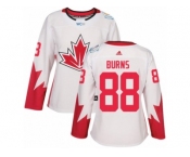 Women's Adidas Team Canada #88 Brent Burns Authentic White Home 2016 World Cup Hockey Jersey